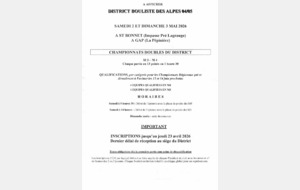 Inscriptions qualificatifs - Championnat double district - M3-M4