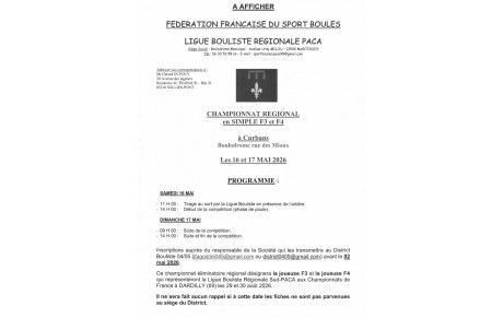 Inscriptions Régional simple F3-F4